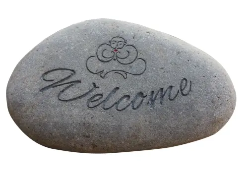 Product image of the product “River pebble with Welcome Buddha ”